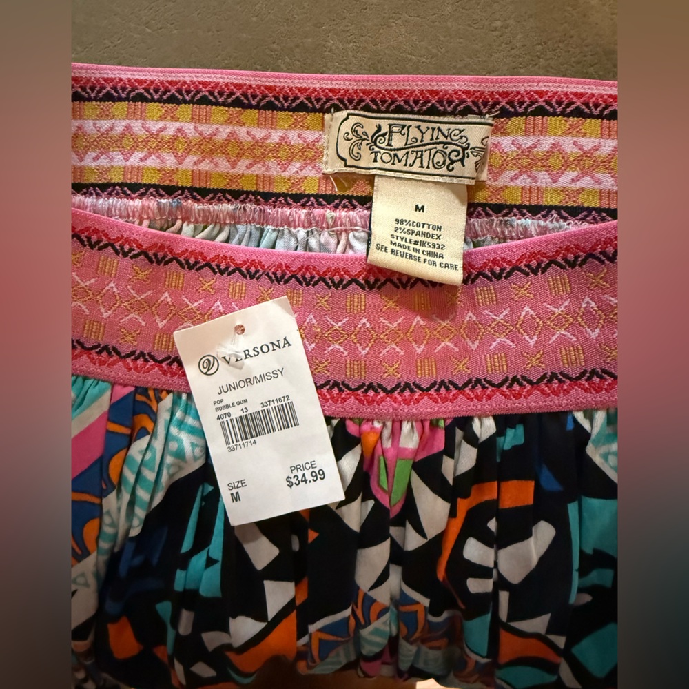Flying Tomato Multicolor Geometric Midi Skirt - Picture 4 of 4